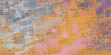 Soyut arka plan sanatı. 2D çizim. Etkileyici yağlı boya resim. Tuvalde fırça darbeleri. Modern sanat. Çok renkli arkaplan. Çağdaş sanat. İfade. Sanatsal dijital palet.