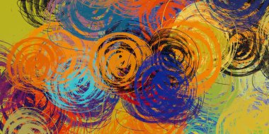 Soyut arka plan sanatı. 2D çizim. Etkileyici yağlı boya resim. Tuvalde fırça darbeleri. Modern sanat. Çok renkli arkaplan. Çağdaş sanat. İfade. Sanatsal dijital palet.