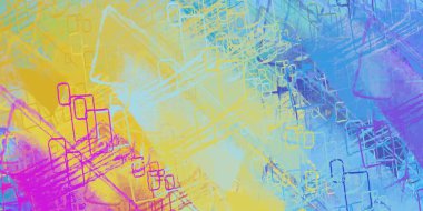 Soyut arka plan sanatı. 2D çizim. Etkileyici yağlı boya resim. Tuvalde fırça darbeleri. Modern sanat. Çok renkli arkaplan. Çağdaş sanat. İfade. Sanatsal dijital palet.