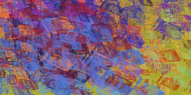 Soyut arka plan sanatı. 2D çizim. Etkileyici yağlı boya resim. Tuvalde fırça darbeleri. Modern sanat. Çok renkli arkaplan. Çağdaş sanat. İfade. Sanatsal dijital palet.