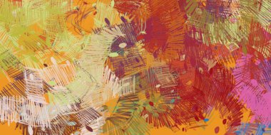 Soyut arka plan sanatı. 2D çizim. Etkileyici yağlı boya resim. Tuvalde fırça darbeleri. Modern sanat. Çok renkli arkaplan. Çağdaş sanat. İfade. Sanatsal dijital palet.
