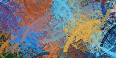 Soyut arka plan sanatı. 2D çizim. Etkileyici yağlı boya resim. Tuvalde fırça darbeleri. Modern sanat. Çok renkli arkaplan. Çağdaş sanat. İfade. Sanatsal dijital palet.