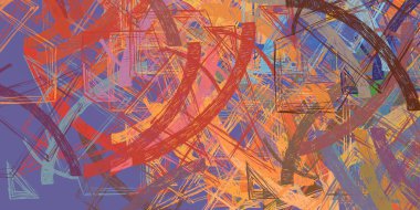 Soyut arka plan sanatı. 2D çizim. Etkileyici yağlı boya resim. Tuvalde fırça darbeleri. Modern sanat. Çok renkli arkaplan. Çağdaş sanat. İfade. Sanatsal dijital palet.