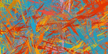 Soyut arka plan sanatı. 2D çizim. Etkileyici yağlı boya resim. Tuvalde fırça darbeleri. Modern sanat. Çok renkli arkaplan. Çağdaş sanat. İfade. Sanatsal dijital palet.