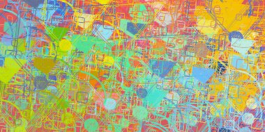 Soyut arka plan sanatı. 2D çizim. Etkileyici yağlı boya resim. Tuvalde fırça darbeleri. Modern sanat. Çok renkli arkaplan. Çağdaş sanat. İfade. Sanatsal dijital palet.