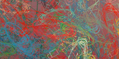 Soyut arka plan sanatı. 2D çizim. Etkileyici yağlı boya resim. Tuvalde fırça darbeleri. Modern sanat. Çok renkli arkaplan. Çağdaş sanat. İfade. Sanatsal dijital palet.