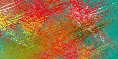 Soyut arka plan sanatı. 2D çizim. Etkileyici yağlı boya resim. Tuvalde fırça darbeleri. Modern sanat. Çok renkli arkaplan. Çağdaş sanat. İfade. Sanatsal dijital palet.