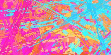 Soyut arka plan sanatı. 2D çizim. Etkileyici yağlı boya resim. Tuvalde fırça darbeleri. Modern sanat. Çok renkli arkaplan. Çağdaş sanat. İfade. Sanatsal dijital palet.