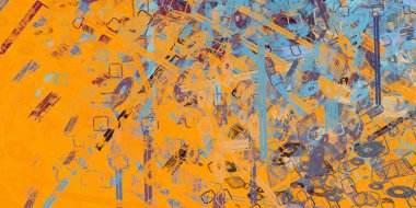 Soyut arka plan sanatı. 2D çizim. Etkileyici yağlı boya resim. Tuvalde fırça darbeleri. Modern sanat. Çok renkli arkaplan. Çağdaş sanat. İfade. Sanatsal dijital palet.