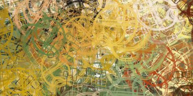 Soyut arka plan sanatı. 2D çizim. Etkileyici yağlı boya resim. Tuvalde fırça darbeleri. Modern sanat. Çok renkli arkaplan. Çağdaş sanat. İfade. Sanatsal dijital palet.