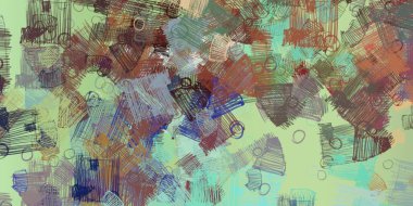 Soyut arka plan sanatı. 2D çizim. Etkileyici yağlı boya resim. Tuvalde fırça darbeleri. Modern sanat. Çok renkli arkaplan. Çağdaş sanat. İfade. Sanatsal dijital palet.