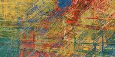 Soyut arka plan sanatı. 2D çizim. Etkileyici yağlı boya resim. Tuvalde fırça darbeleri. Modern sanat. Çok renkli arkaplan. Çağdaş sanat. İfade. Sanatsal dijital palet.