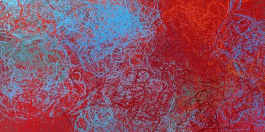 Soyut arka plan sanatı. 2D çizim. Etkileyici yağlı boya resim. Tuvalde fırça darbeleri. Modern sanat. Çok renkli arkaplan. Çağdaş sanat. İfade. Sanatsal dijital palet.