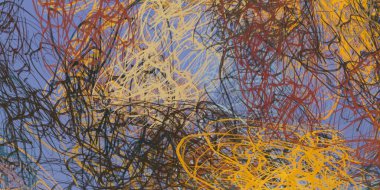 Soyut arka plan sanatı. 2D çizim. Etkileyici yağlı boya resim. Tuvalde fırça darbeleri. Modern sanat. Çok renkli arkaplan. Çağdaş sanat. İfade. Sanatsal dijital palet.