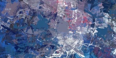 Soyut arka plan sanatı. 2D çizim. Etkileyici yağlı boya resim. Tuvalde fırça darbeleri. Modern sanat. Çok renkli arkaplan. Çağdaş sanat. İfade. Sanatsal dijital palet.