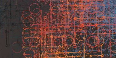 Soyut arka plan sanatı. 2D çizim. Etkileyici yağlı boya resim. Tuvalde fırça darbeleri. Modern sanat. Çok renkli arkaplan. Çağdaş sanat. İfade. Sanatsal dijital palet.