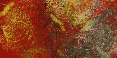 Soyut arka plan sanatı. 2D çizim. Etkileyici yağlı boya resim. Tuvalde fırça darbeleri. Modern sanat. Çok renkli arkaplan. Çağdaş sanat. İfade. Sanatsal dijital palet.