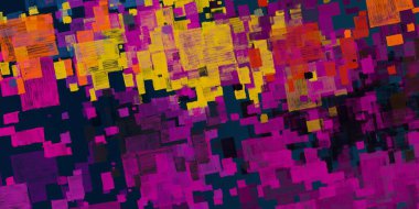 Soyut arka plan sanatı. 2D çizim. Etkileyici yağlı boya resim. Tuvalde fırça darbeleri. Modern sanat. Çok renkli arkaplan. Çağdaş sanat. İfade. Sanatsal dijital palet.