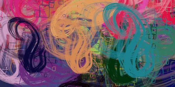 Abstracte Achtergrondkunst Illustratie Expressieve Olieverf Penseelstreken Doek Moderne Kunst Meerkleurige — Stockfoto