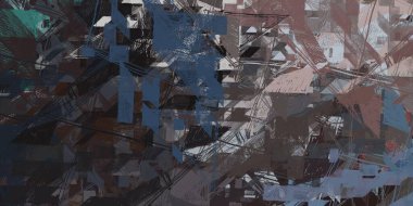 Soyut arka plan sanatı. 2D çizim. Etkileyici yağlı boya resim. Tuvalde fırça darbeleri. Modern sanat. Çok renkli arkaplan. Çağdaş sanat. İfade. Sanatsal dijital palet.