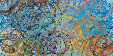 Soyut arka plan sanatı. 2D çizim. Etkileyici yağlı boya resim. Tuvalde fırça darbeleri. Modern sanat. Çok renkli arkaplan. Çağdaş sanat. İfade. Sanatsal dijital palet.