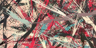 Soyut arka plan sanatı. 2D çizim. Etkileyici yağlı boya resim. Tuvalde fırça darbeleri. Modern sanat. Çok renkli arkaplan. Çağdaş sanat. İfade. Sanatsal dijital palet.