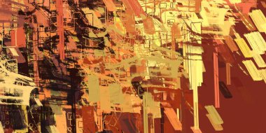 Soyut arka plan sanatı. 2D çizim. Etkileyici yağlı boya resim. Tuvalde fırça darbeleri. Modern sanat. Çok renkli arkaplan. Çağdaş sanat. İfade. Sanatsal dijital palet.