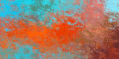 Soyut arka plan sanatı. 2D çizim. Etkileyici yağlı boya resim. Tuvalde fırça darbeleri. Modern sanat. Çok renkli arkaplan. Çağdaş sanat. İfade. Sanatsal dijital palet.