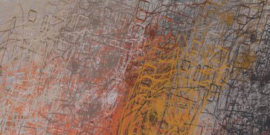 Soyut arka plan sanatı. 2D çizim. Etkileyici yağlı boya resim. Tuvalde fırça darbeleri. Modern sanat. Çok renkli arkaplan. Çağdaş sanat. İfade. Sanatsal dijital palet.