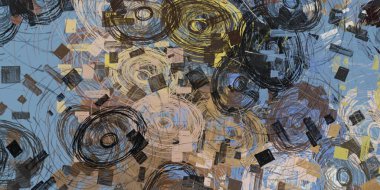 Soyut arka plan sanatı. 2D çizim. Etkileyici yağlı boya resim. Tuvalde fırça darbeleri. Modern sanat. Çok renkli arkaplan. Çağdaş sanat. İfade. Sanatsal dijital palet.