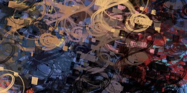 Soyut arka plan sanatı. 2D çizim. Etkileyici yağlı boya resim. Tuvalde fırça darbeleri. Modern sanat. Çok renkli arkaplan. Çağdaş sanat. İfade. Sanatsal dijital palet.