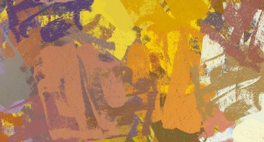 Soyut arka plan sanatı. 2D çizim. Etkileyici yağlı boya resim. Tuvalde fırça darbeleri. Modern sanat. Çok renkli arkaplan. Çağdaş sanat. İfade. Sanatsal dijital palet.
