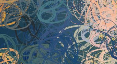 Soyut arka plan sanatı. 2D çizim. Etkileyici yağlı boya resim. Tuvalde fırça darbeleri. Modern sanat. Çok renkli arkaplan. Çağdaş sanat. İfade. Sanatsal dijital palet.