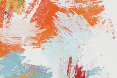 Soyut arka plan sanatı. 2D çizim. Etkileyici yağlı boya resim. Tuvalde fırça darbeleri. Modern sanat. Çok renkli arkaplan. Çağdaş sanat. İfade. Sanatsal dijital palet.