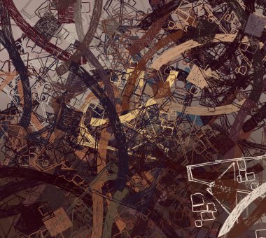 Soyut arka plan sanatı. 2D çizim. Etkileyici yağlı boya resim. Tuvalde fırça darbeleri. Modern sanat. Çok renkli arkaplan. Çağdaş sanat. İfade. Sanatsal dijital palet.