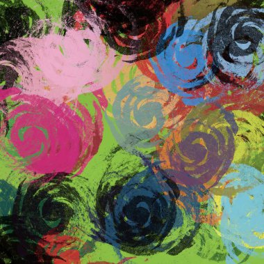 Soyut arka plan sanatı. 2D çizim. Etkileyici yağlı boya resim. Tuvalde fırça darbeleri. Modern sanat. Çok renkli arkaplan. Çağdaş sanat. İfade. Sanatsal dijital palet.