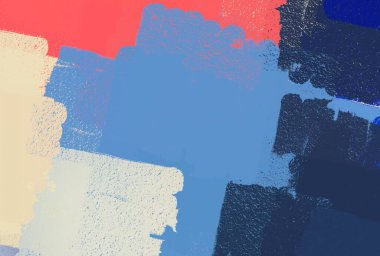 Soyut arka plan sanatı. 2D çizim. Etkileyici yağlı boya resim. Tuvalde fırça darbeleri. Modern sanat. Çok renkli arkaplan. Çağdaş sanat. İfade. Sanatsal dijital palet.