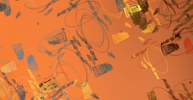 Soyut arka plan sanatı. 2D çizim. Etkileyici yağlı boya resim. Tuvalde fırça darbeleri. Modern sanat. Çok renkli arkaplan. Çağdaş sanat. İfade. Sanatsal dijital palet.