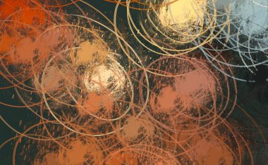 Soyut arka plan sanatı. 2D çizim. Etkileyici yağlı boya resim. Tuvalde fırça darbeleri. Modern sanat. Çok renkli arkaplan. Çağdaş sanat. İfade. Sanatsal dijital palet.