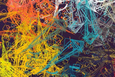 Soyut arka plan sanatı. 2D çizim. Etkileyici yağlı boya resim. Tuvalde fırça darbeleri. Modern sanat. Çok renkli arkaplan. Çağdaş sanat. İfade. Sanatsal dijital palet.