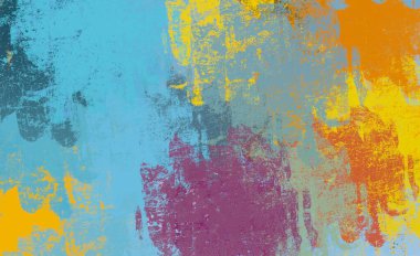 Soyut arka plan sanatı. 2D çizim. Etkileyici yağlı boya resim. Tuvalde fırça darbeleri. Modern sanat. Çok renkli arkaplan. Çağdaş sanat. İfade. Sanatsal dijital palet.