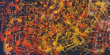 Soyut arka plan sanatı. 2D çizim. Etkileyici yağlı boya resim. Tuvalde fırça darbeleri. Modern sanat. Çok renkli arkaplan. Çağdaş sanat. İfade. Sanatsal dijital palet.