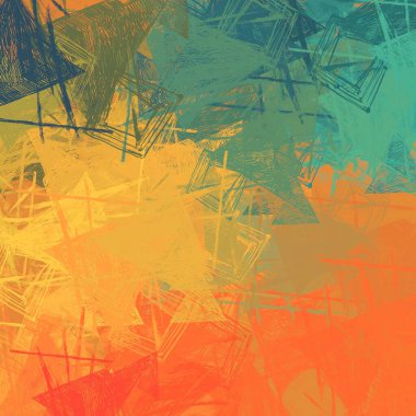 Soyut arka plan sanatı. 2D çizim. Etkileyici yağlı boya resim. Tuvalde fırça darbeleri. Modern sanat. Çok renkli arkaplan. Çağdaş sanat. İfade. Sanatsal dijital palet.