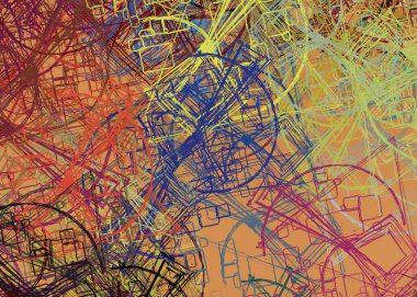 Soyut arka plan sanatı. 2D çizim. Etkileyici yağlı boya resim. Tuvalde fırça darbeleri. Modern sanat. Çok renkli arkaplan. Çağdaş sanat. İfade. Sanatsal dijital palet.