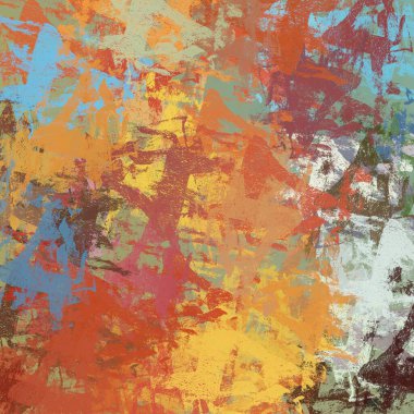 Soyut arka plan sanatı. 2D çizim. Etkileyici yağlı boya resim. Tuvalde fırça darbeleri. Modern sanat. Çok renkli arkaplan. Çağdaş sanat. İfade. Sanatsal dijital palet.