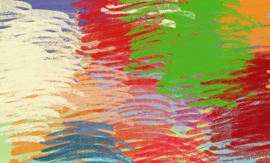 Soyut arka plan sanatı. 2D çizim. Etkileyici yağlı boya resim. Tuvalde fırça darbeleri. Modern sanat. Çok renkli arkaplan. Çağdaş sanat. İfade. Sanatsal dijital palet.