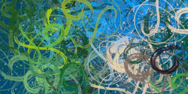 Soyut arka plan sanatı. 2D çizim. Etkileyici yağlı boya resim. Tuvalde fırça darbeleri. Modern sanat. Çok renkli arkaplan. Çağdaş sanat. İfade. Sanatsal dijital palet.