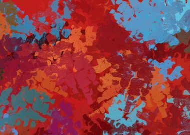 Soyut arka plan sanatı. 2D çizim. Etkileyici yağlı boya resim. Tuvalde fırça darbeleri. Modern sanat. Çok renkli arkaplan. Çağdaş sanat. İfade. Sanatsal dijital palet.