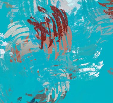 Soyut arka plan sanatı. 2D çizim. Etkileyici yağlı boya resim. Tuvalde fırça darbeleri. Modern sanat. Çok renkli arkaplan. Çağdaş sanat. İfade. Sanatsal dijital palet.