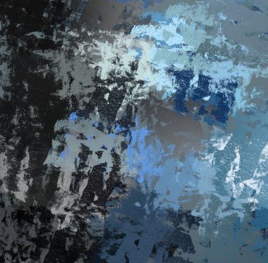 Soyut arka plan sanatı. 2D çizim. Etkileyici yağlı boya resim. Tuvalde fırça darbeleri. Modern sanat. Çok renkli arkaplan. Çağdaş sanat. İfade. Sanatsal dijital palet.